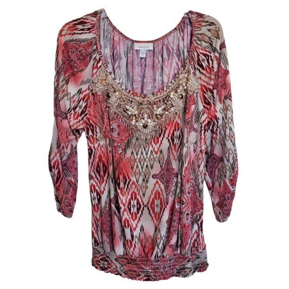 *Lowest Price* DRESSBARN Blouse Lace/Jewel embellishments Size 14/16